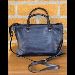 Rebecca Minkoff black leather double handle bag